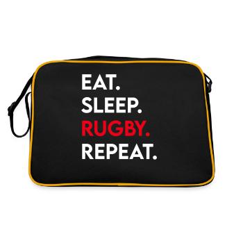 eat sleep rugby repeat - Retro Bag - black/gold - Back