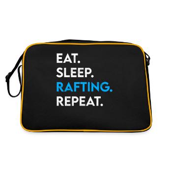eat sleep rafting repeat - Retro Tasche - Schwarz/Gold - Hinten
