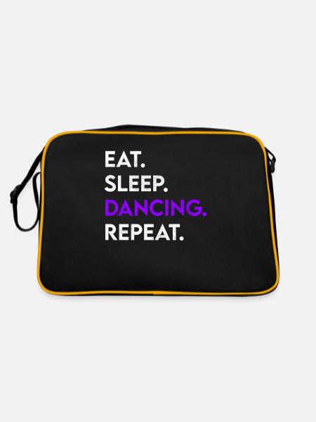 eat sleep dancing repeat - Retro Tasche - Schwarz/Gold - Hinten
