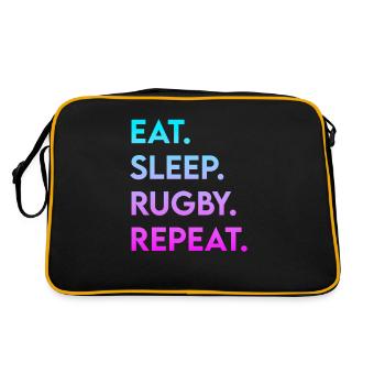 eat sleep rugby repeat - Retro Bag - black/gold - Back