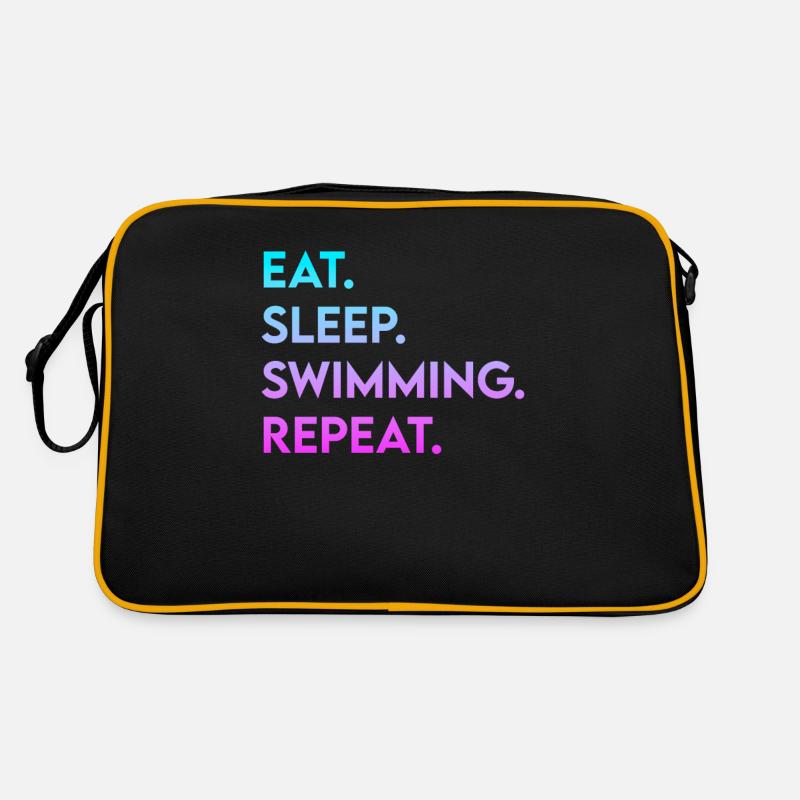 eat sleep swimming repeat Retro Bag