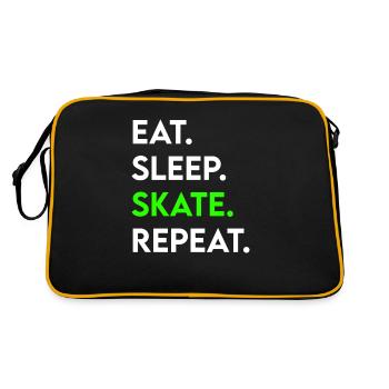 eat sleep skate repeat - Retro Tasche - Schwarz/Gold - Hinten