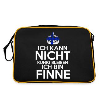 Finnland Finne Finnisches - Retro Tasche - Schwarz/Gold - Hinten