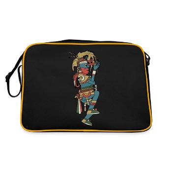 Huehueteotl Dieu Aztèque Xiuhtecuhtli Aztèque - Sac Retro - noir/or - Dos
