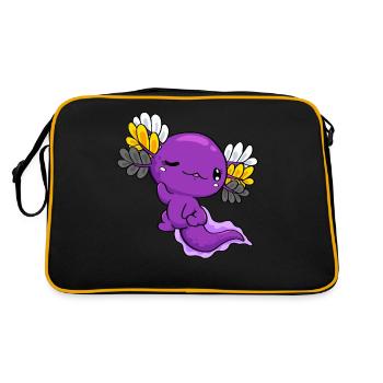 Non-binary flag Non-binary flag Kawaii Axolo - Retro Bag - black/gold - Back