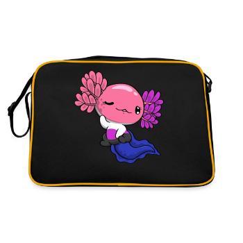Genderfluid Pride Genderfluid Flag Kawaii Axolot - Retro Bag - black/gold - Back
