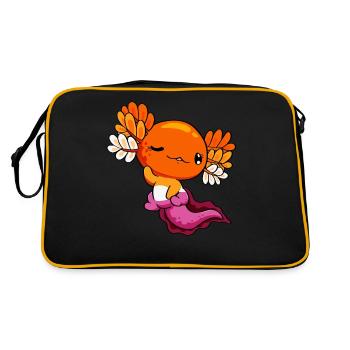 Lesbian Pride Lesbian Flag Kawaii Axolotl H - Sac Retro - noir/or - Dos