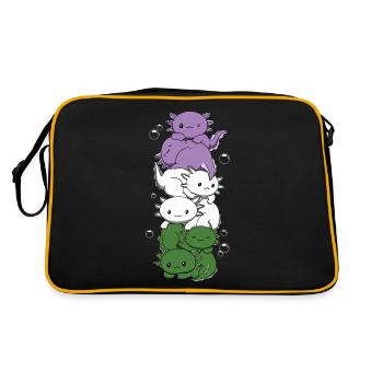 Genderqueer Drapeau Axolotl Pile Kawaii - Sac Retro - noir/or - Dos