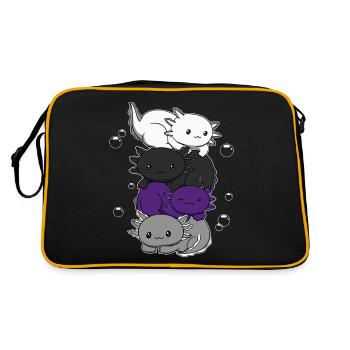 Drapeau bisexuel Axolotl Bunch Kawaii - Sac Retro - noir/or - Dos