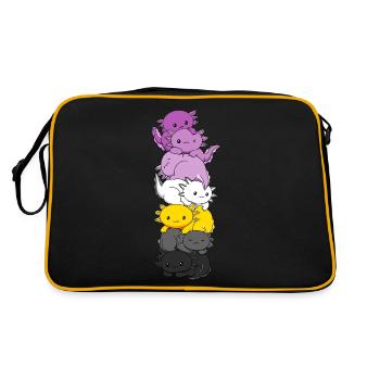 Drapeau monosexuel Axolotl Bunch Kawaii - Sac Retro - noir/or - Dos