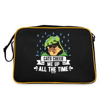 Stubentiger Raindrops Cat Meow - Retro Bag - black/gold - Back