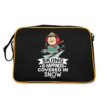 Skiing Is Happiness Covered In Snow - Retro Bag - black/gold - Back
