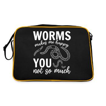 Worms me rend heureux toi pas tellement je - Sac Retro - noir/or - Dos