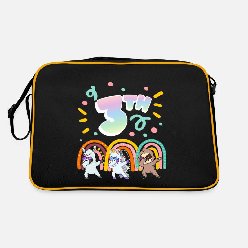 3rd Birthday Dabbing Llama Unicorn Sloth | 3rd Retro Bag