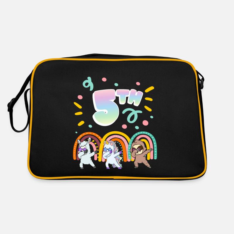 5th Birthday Dabbing Llama Einhorn Faultier | 5th Retro Tasche