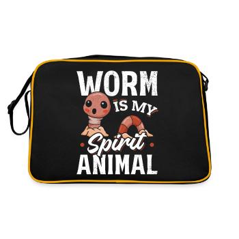 Worm is my mind Animal worm lover worm - Retro Bag - black/gold - Back