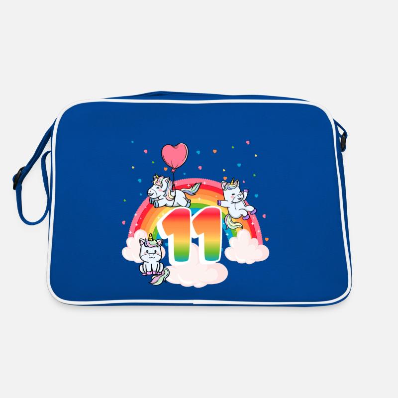 11. Geburtstag Regenbogen Einhorn Thema Retro Tasche