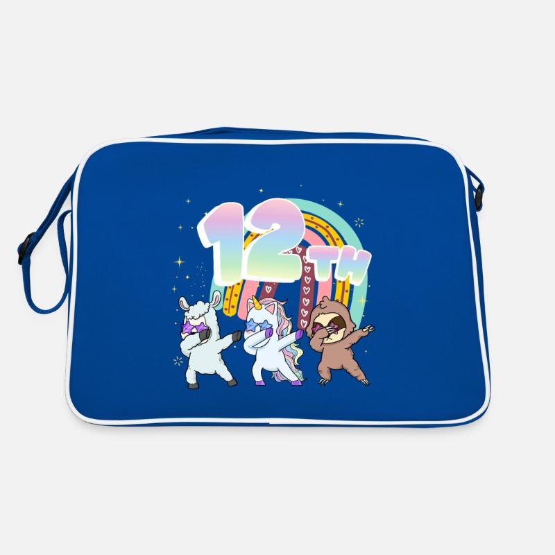 12th Birthday Dabbing Llama Unicorn Sloth | Retro Bag