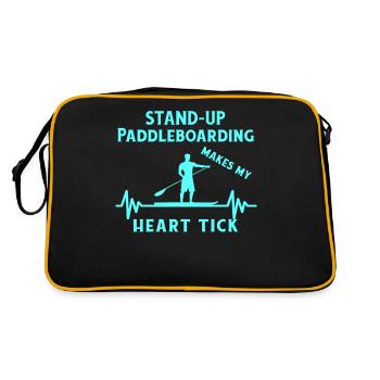 SUP paddleboarding Stand Up Paddle Surfing - Retro Tasche - Schwarz/Gold - Hinten
