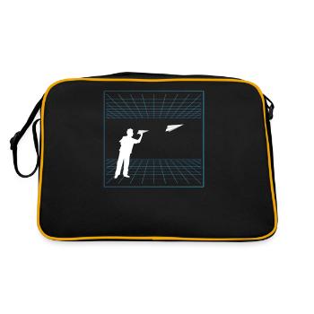 Paper Airplane Pilot Math Teacher Engineer - Retro Bag - black/gold - Back