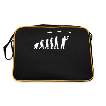 Papier-Flugzeug Piloten Mathe-Lehrer Evolution - Retro Tasche - Schwarz/Gold - Hinten