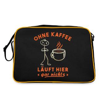 Kaffeetrinker Morgenmuffel Kaffeeliebhaber - Retro Tasche - Schwarz/Gold - Hinten