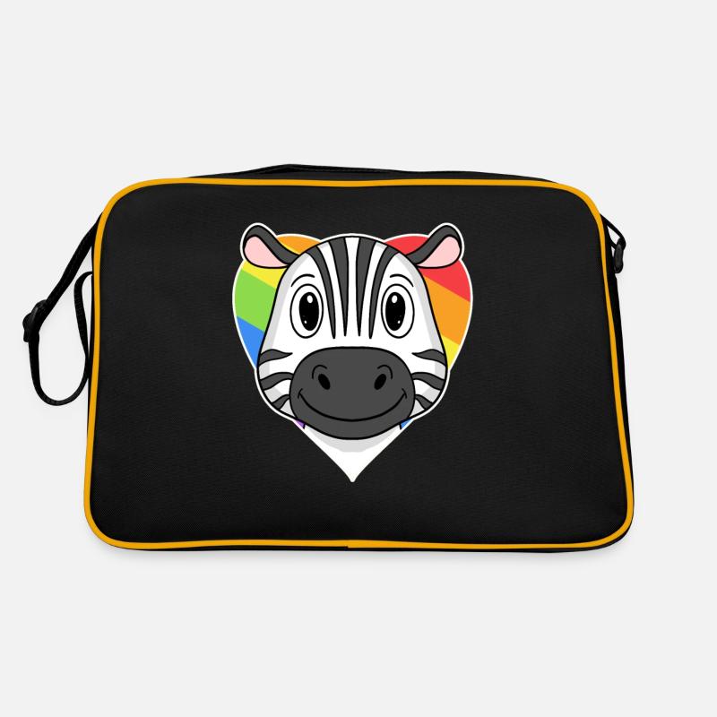 LGBT Tier Zebra Regenbogen Herz Retro Tasche