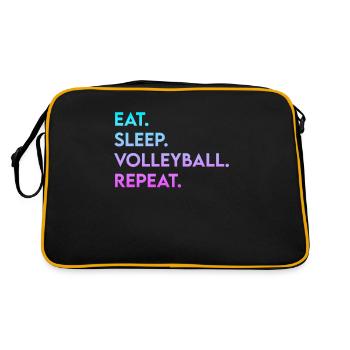 eat sleep volleyball repeat - Retro Tasche - Schwarz/Gold - Hinten