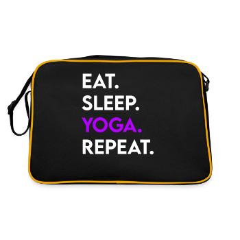 eat sleep yoga repeat - Retro Tasche - Schwarz/Gold - Hinten
