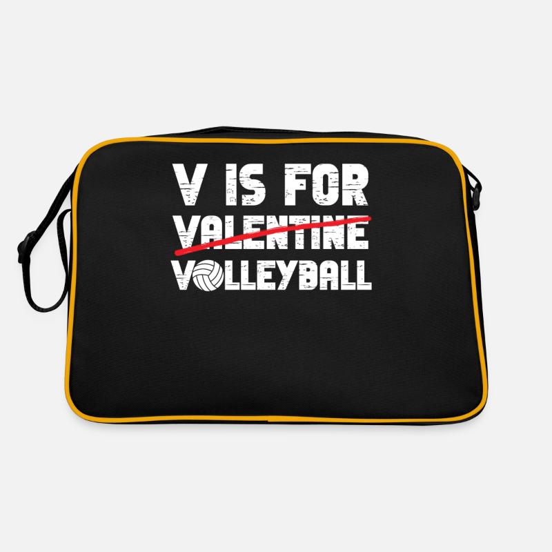 Volleyball Player Team Valentines - Retro Tasche - Schwarz/Gold