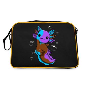 Androsexuelle Drapeau Axolotl Tas Kawaii - Sac Retro - noir/or - Dos