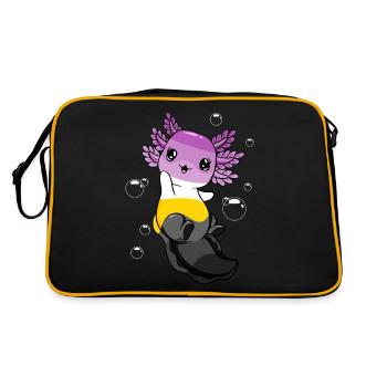 Drapeau monosexuel Axolotl Bunch Kawaii - Sac Retro - noir/or - Dos