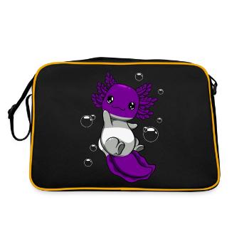 Drapeau gris sexé axolotl pile kawaii - Sac Retro - noir/or - Dos