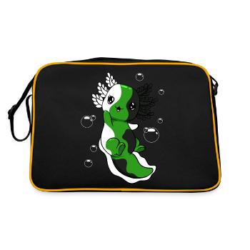 Neutrois Drapeau Axolotl Pile Kawaii Neutrois Sto - Sac Retro - noir/or - Dos