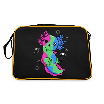 Drapeau polysexuel Axolotl Bunch Kawaii - Sac Retro - noir/or - Dos