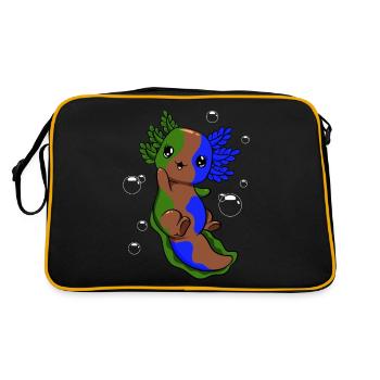 Drapeau sapiosexuel Axolotl Pile Kawaii - Sac Retro - noir/or - Dos