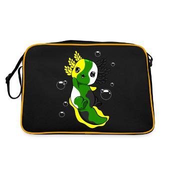 Drapeau skoliosexuel Axolotl Bunch Kawaii - Sac Retro - noir/or - Dos