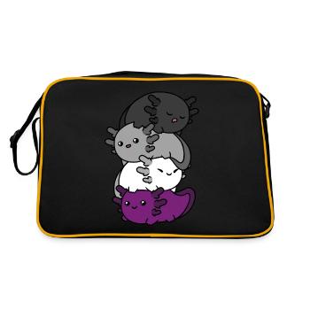Kawaii Axolotl Bunch Asexual Pride Asexual Fl - Sac Retro - noir/or - Dos