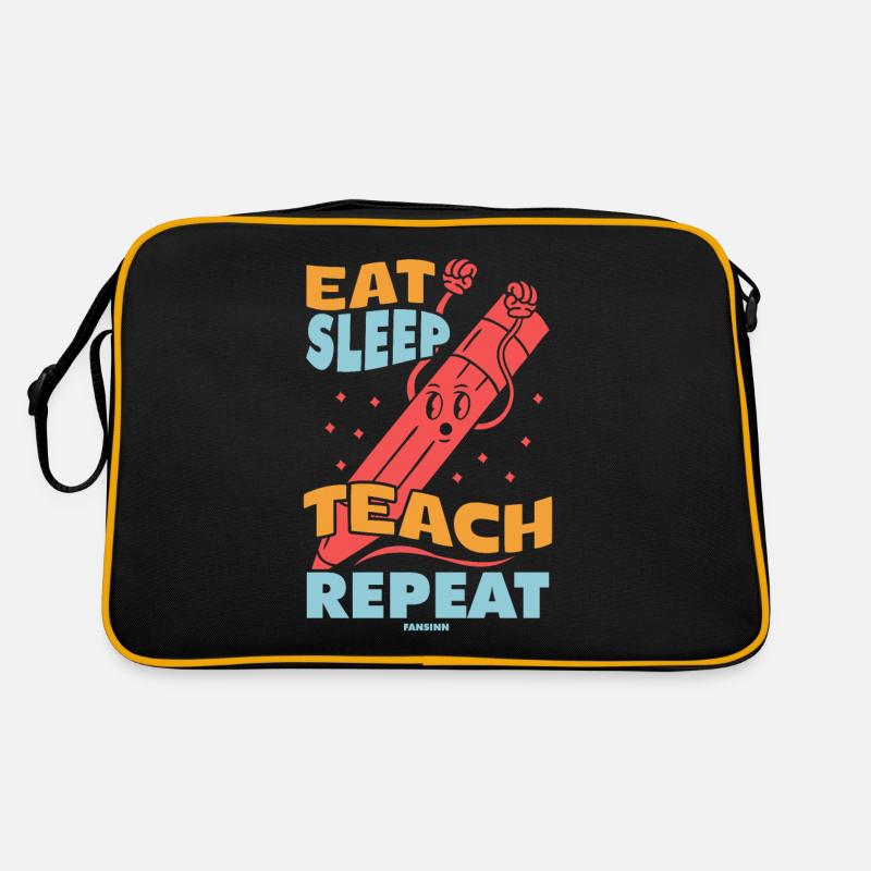 Eat Sleep Teach Repeat Retro Tasche