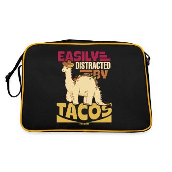 Facilement distrait par les tacos - Sac Retro - noir/or - Dos