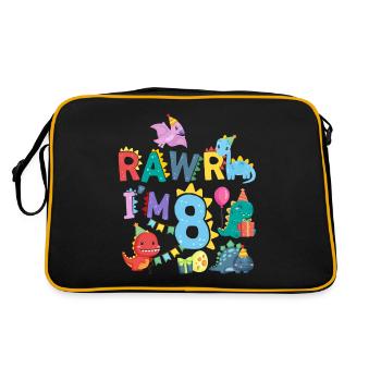 Rawr J’ai 8 | | de dinosaures Rawr 8e anniversaire - Sac Retro - noir/or - Dos