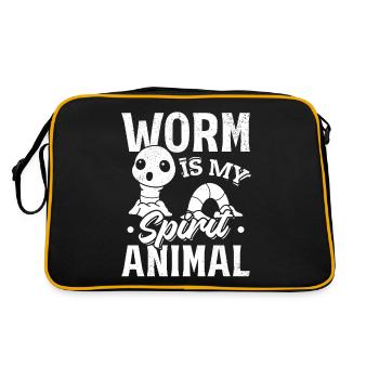 Worm is my mind Animal worm lover worm - Retro Bag - black/gold - Back