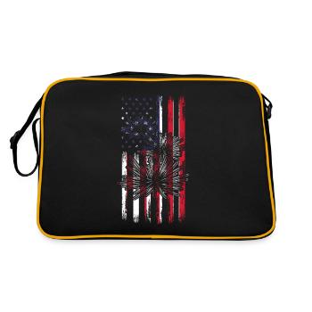 Sea urchins with US flag 4 July Sea urchins with - Retro Bag - black/gold - Back