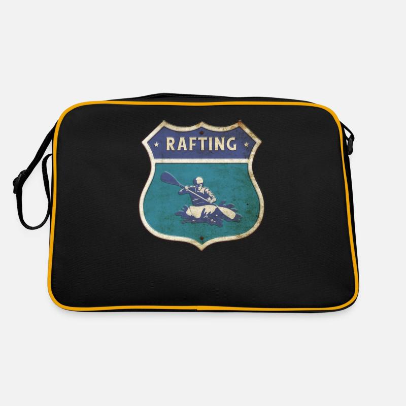 Kajaker Vintage Kajaking Kajak-Rafting - Retro Tasche - Schwarz/Gold