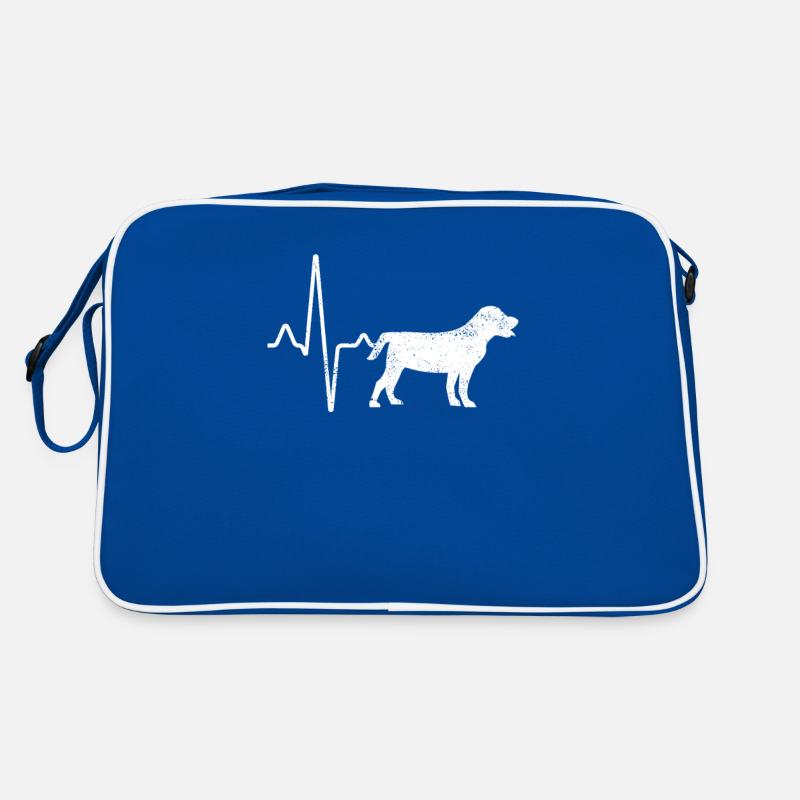 Hund Herzschlag Retro Tasche