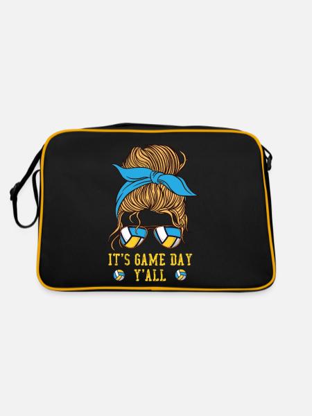 Volleyball Player Team Girl - Retro Tasche - Schwarz/Gold - Hinten