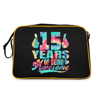 15e anniversaire ou anniversaire 15 ans d’existence - Sac Retro - noir/or - Dos