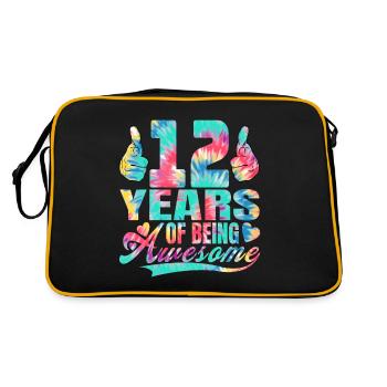 12e anniversaire ou anniversaire 12 ans d’existence - Sac Retro - noir/or - Dos