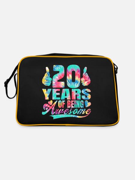 20th birthday or anniversary 20 years of being - Retro Bag - black/gold - Back