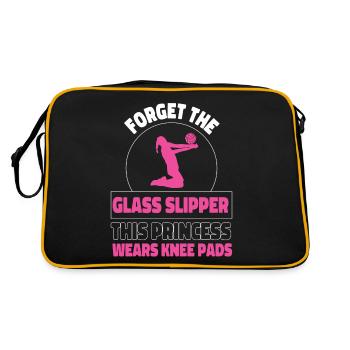 Volleyball Player Team Forget The - Retro Tasche - Schwarz/Gold - Hinten